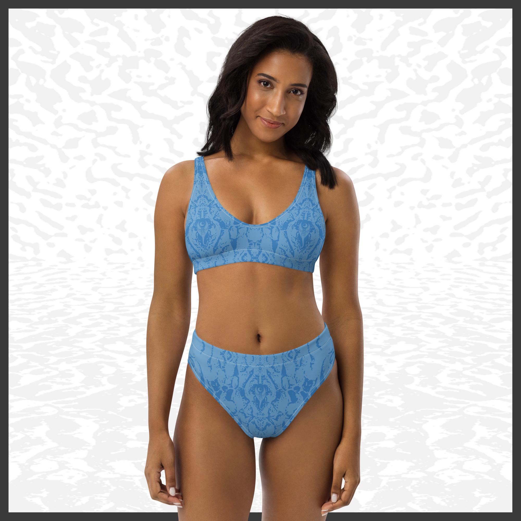Recycled High-Waisted Bikini – Deep Blue | Sandprint Collection