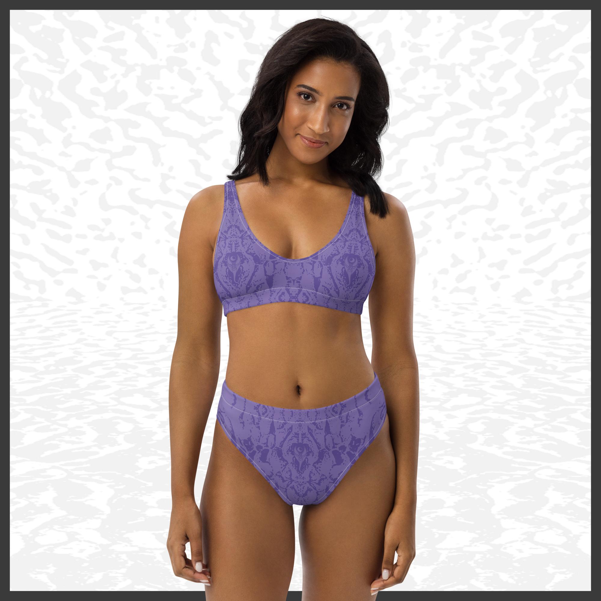Recycled High-Waisted Bikini – Deep Purple | Sandprint Collection