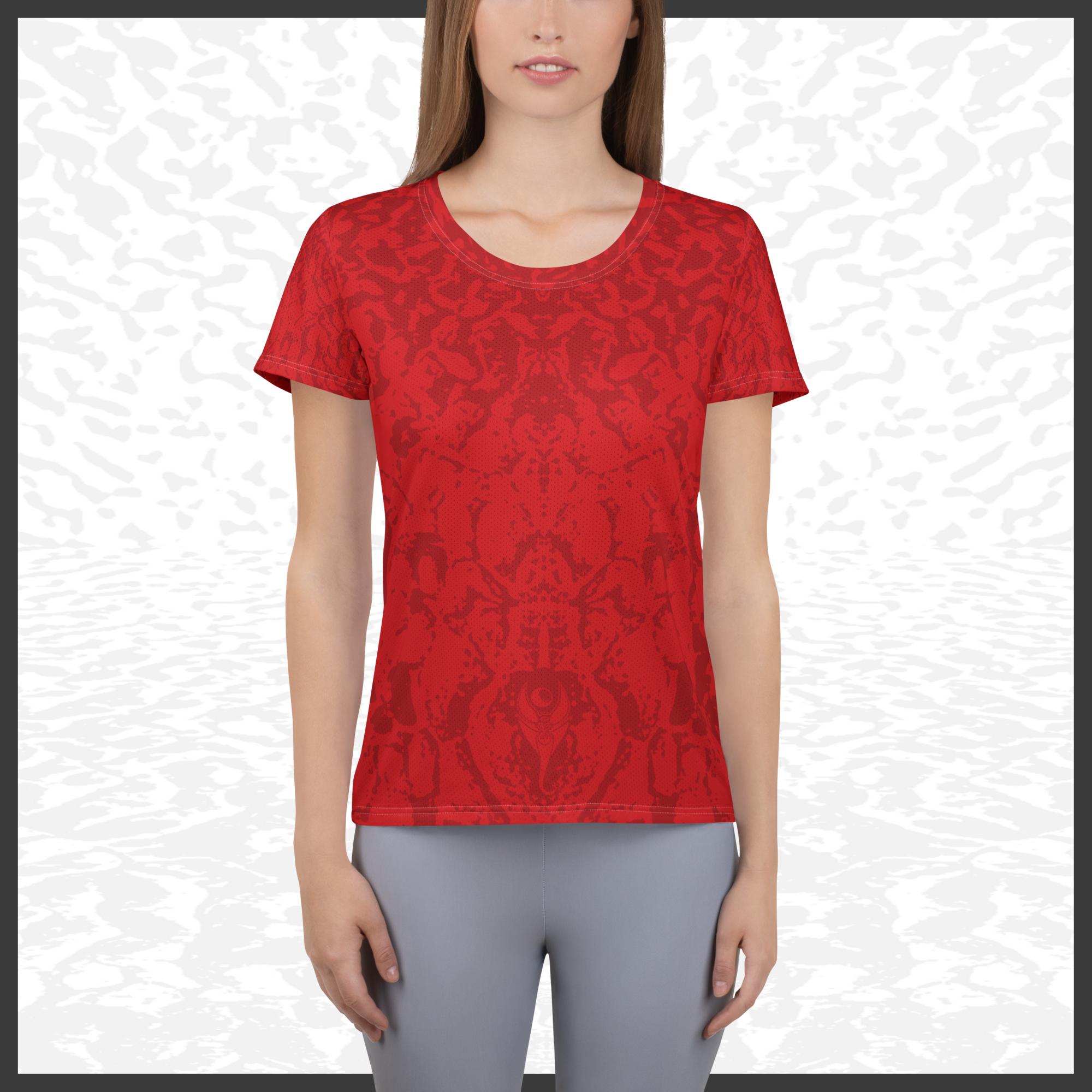 Women Athletic T-shirt – Deep Red | Sandprint Collection