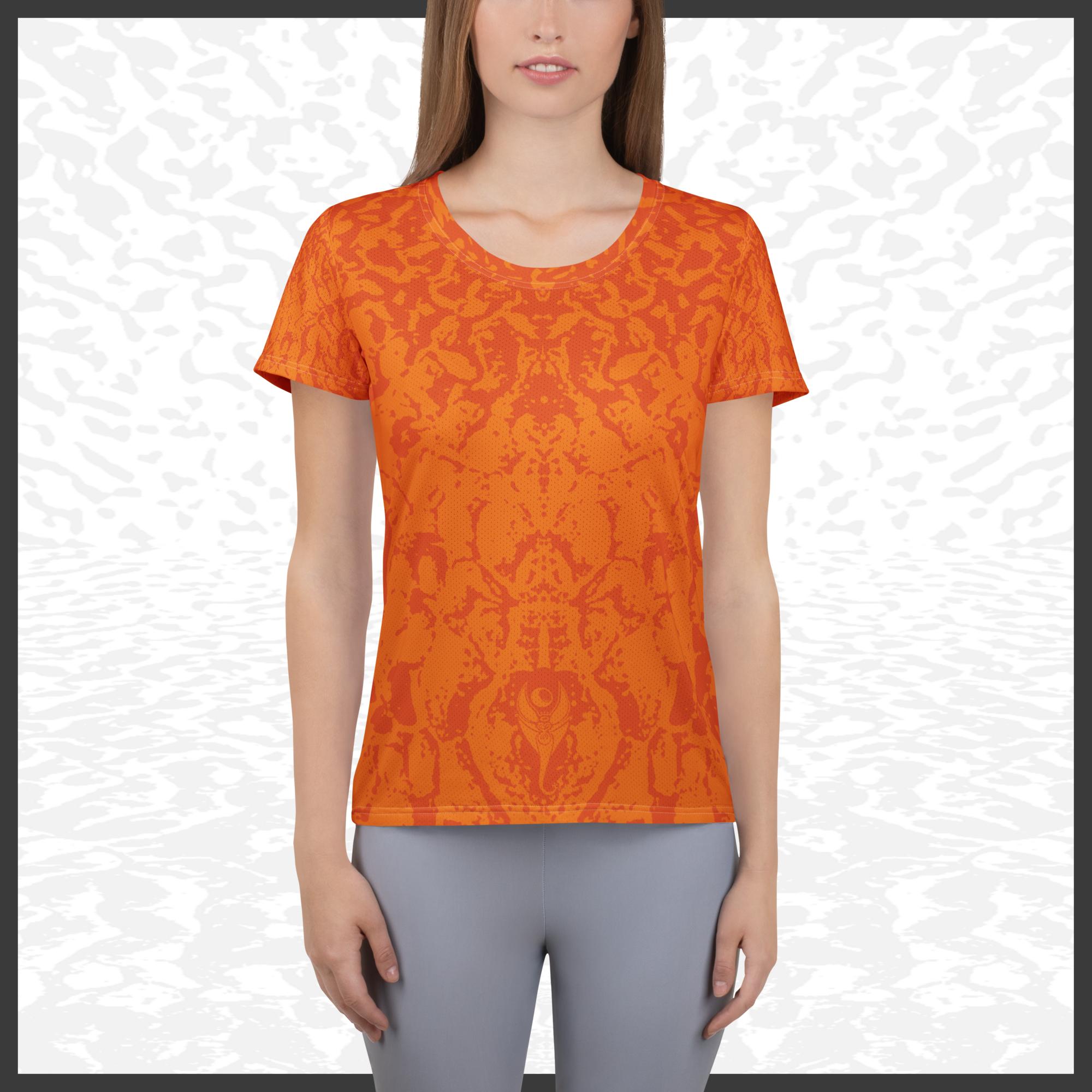 Women Athletic T-shirt – Deep Orange | Sandprint Collection