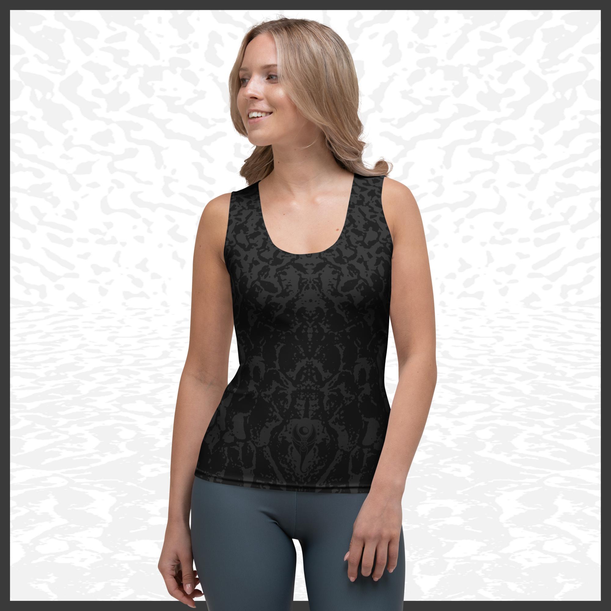 Women Tank Top – Deep Black | Sandprint Collection