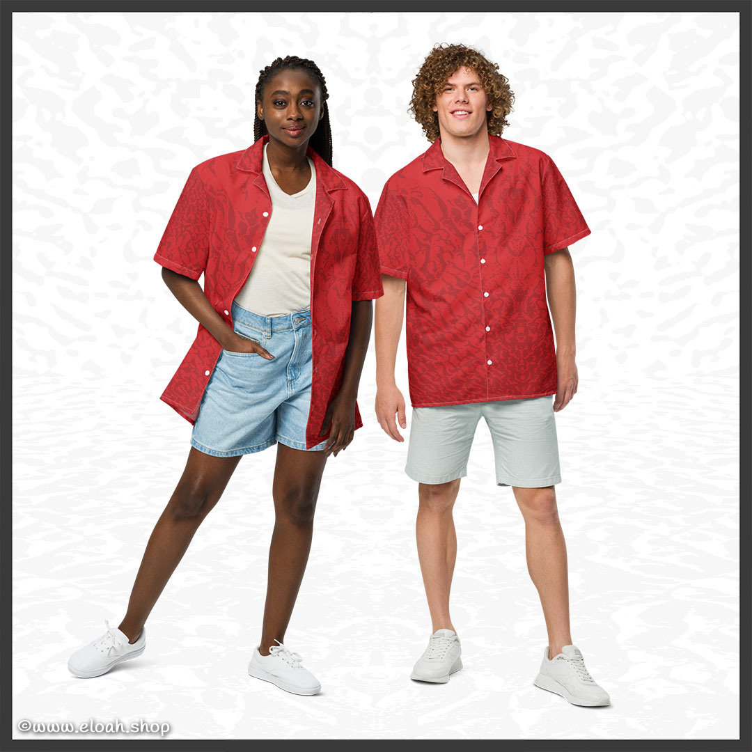 Unisex button shirt – Deep Red | Sandprint Collection