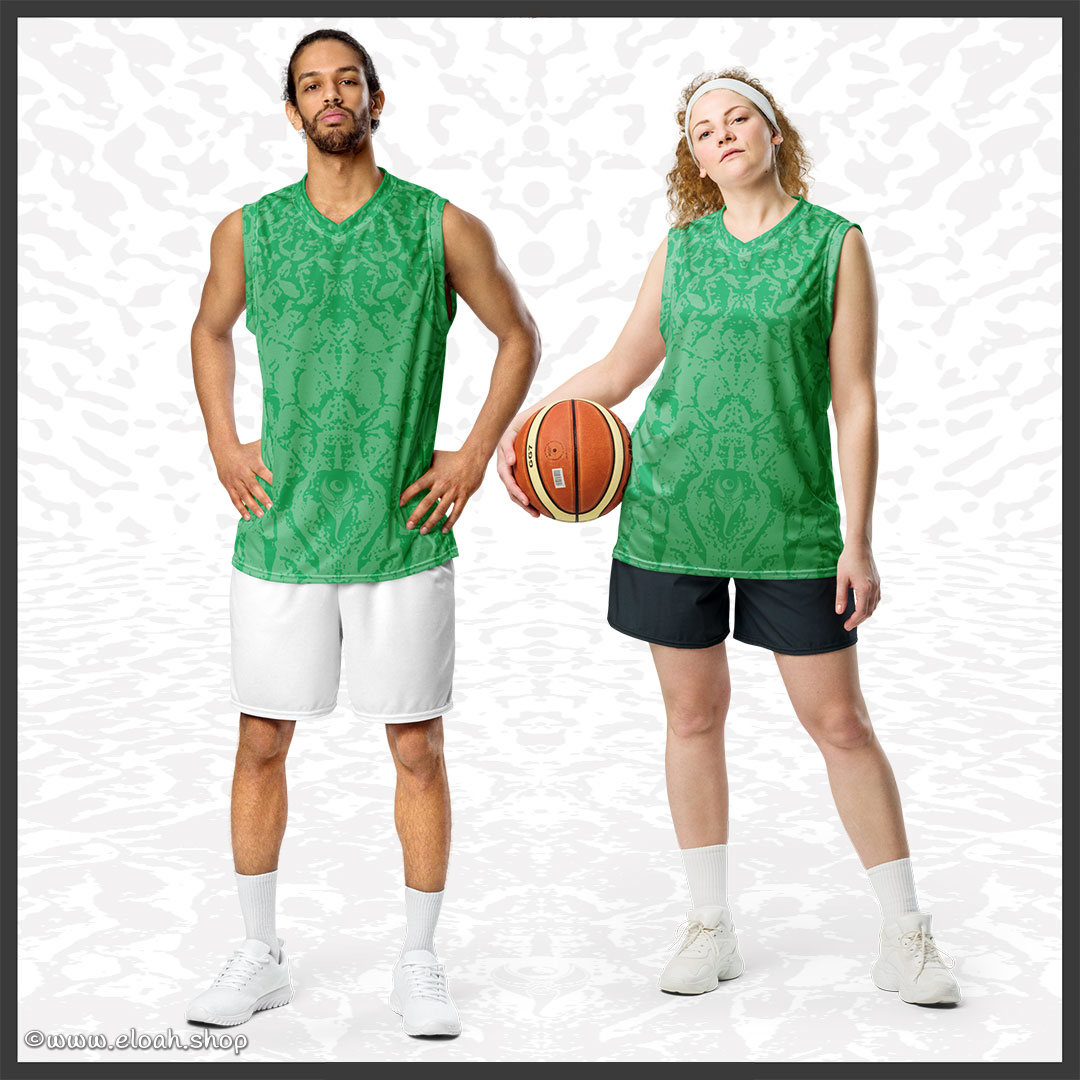 Recycled unisex basketball jersey – Deep Green | Sandprint Collection