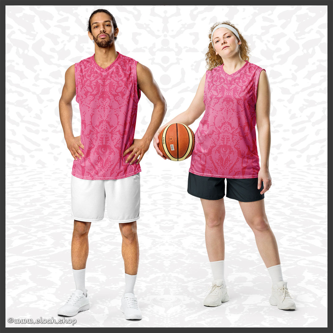 Recycled unisex basketball jersey – Deep Pink | Sandprint Collection