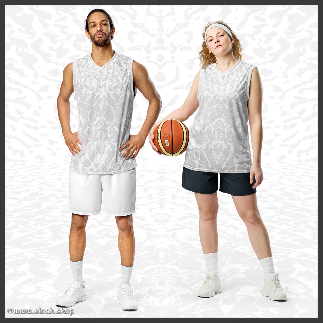 Recycled unisex basketball jersey – Deep White | Sandprint Collection