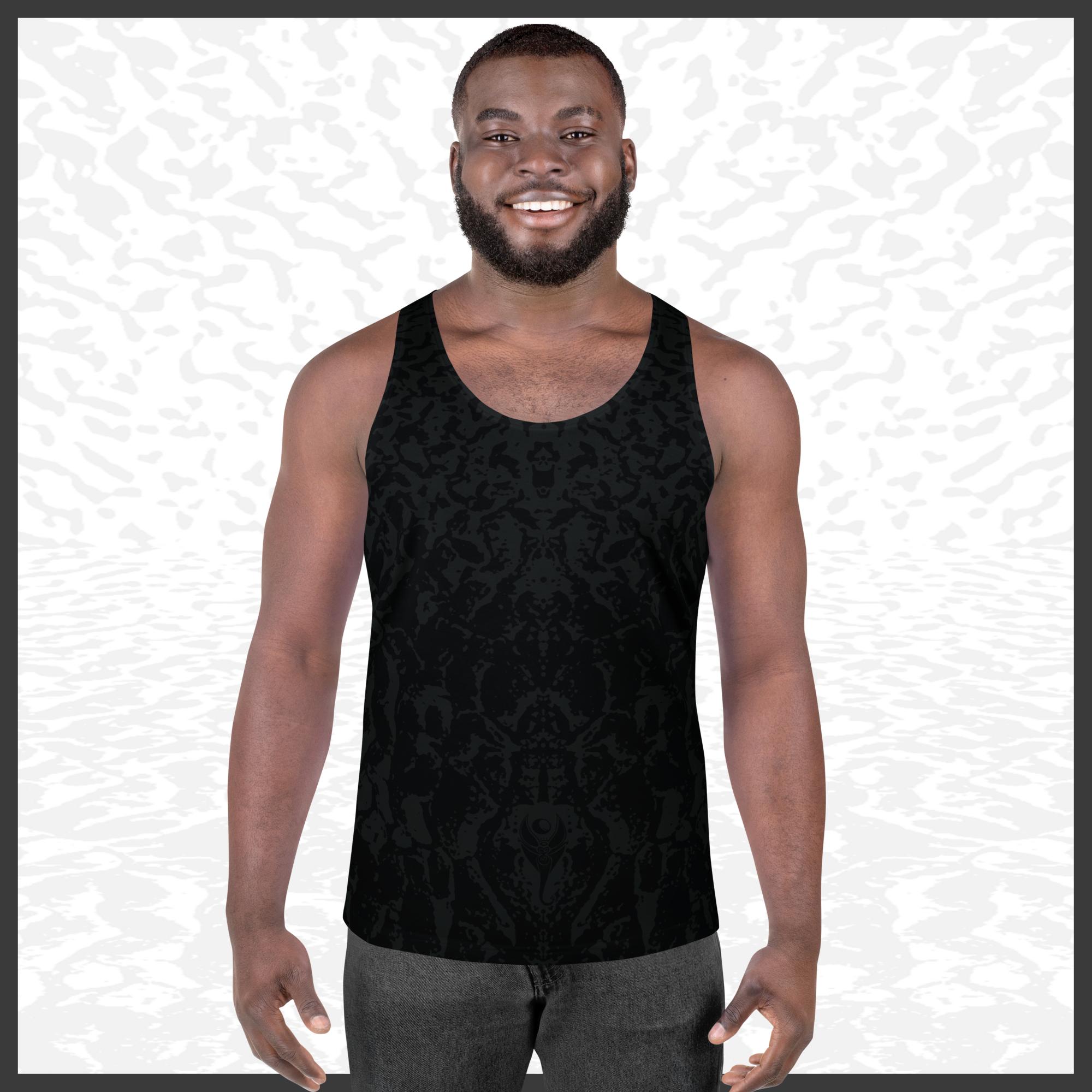 Men Tank Top – Deep Black | Sandprint Collection