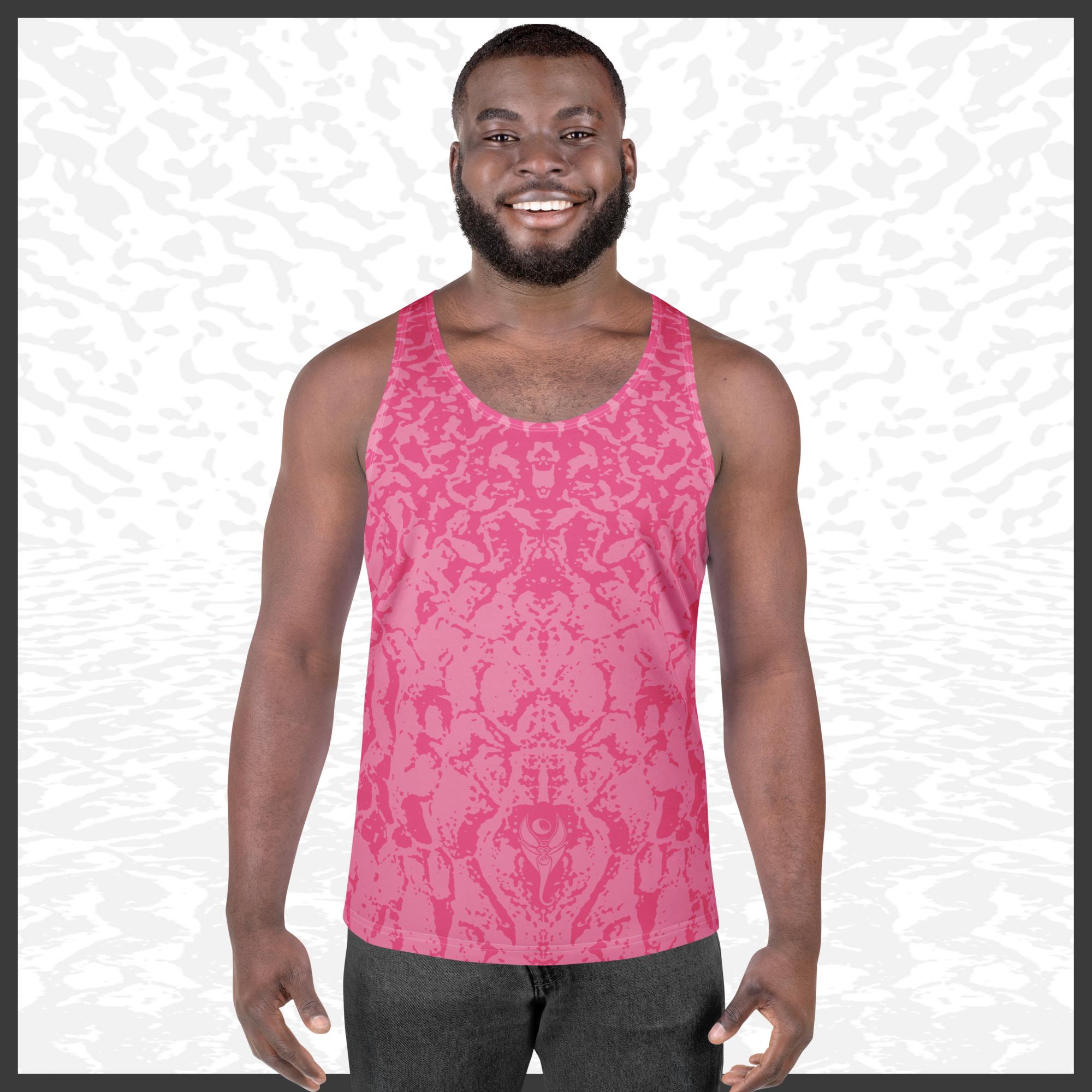 Men Tank Top – Deep Pink | Sandprint Collection