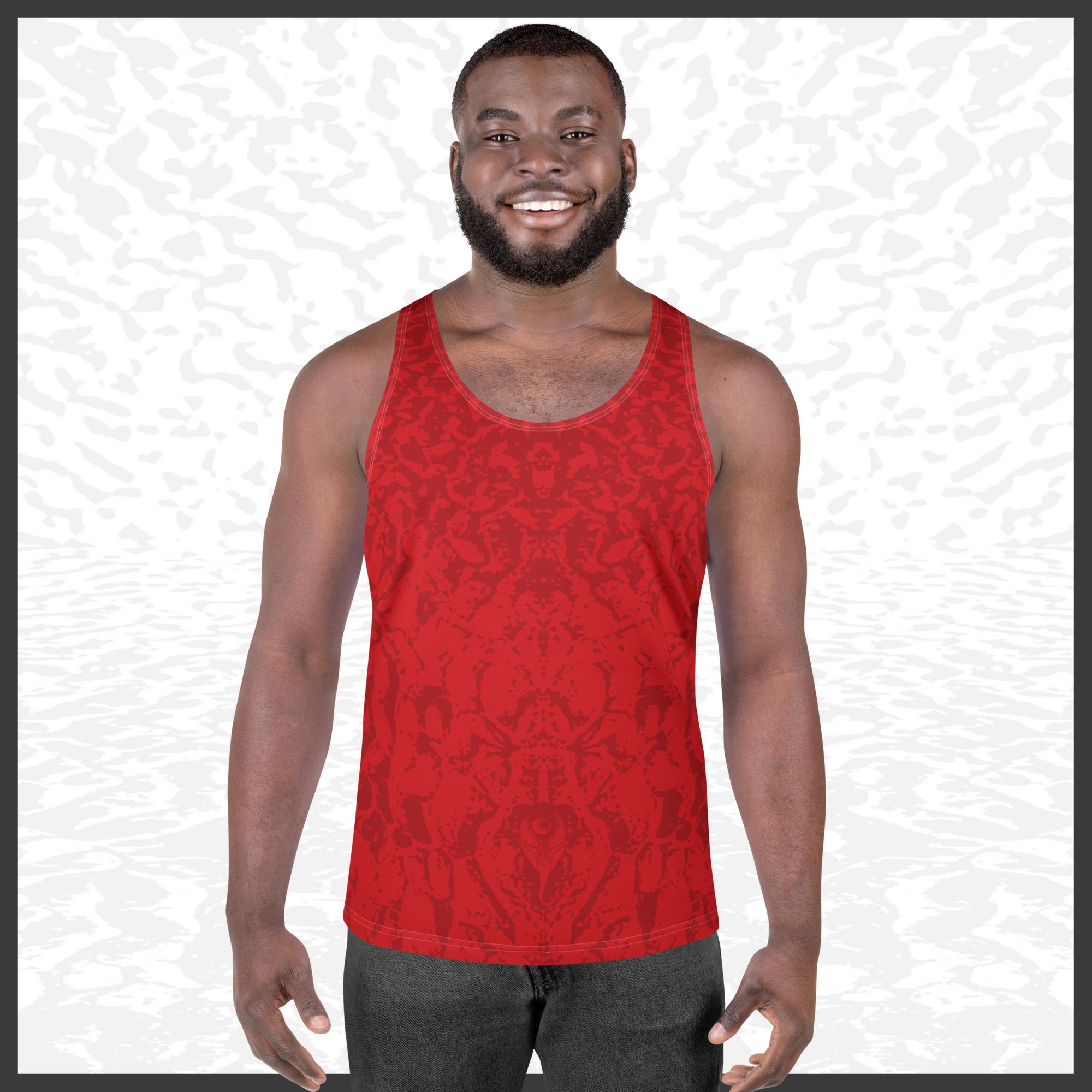 Men Tank Top – Deep Red | Sandprint Collection