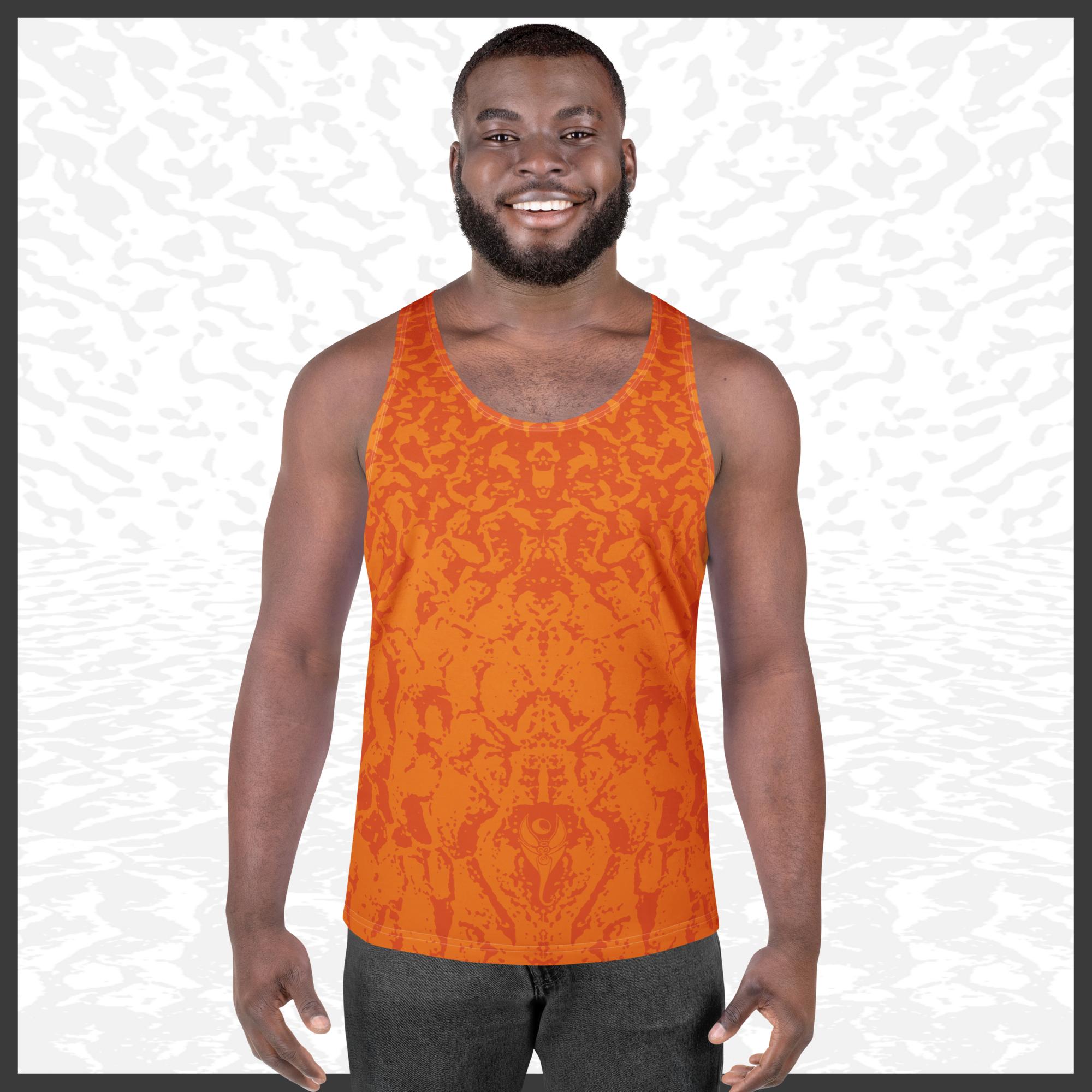 Men Tank Top – Deep Orange | Sandprint Collection
