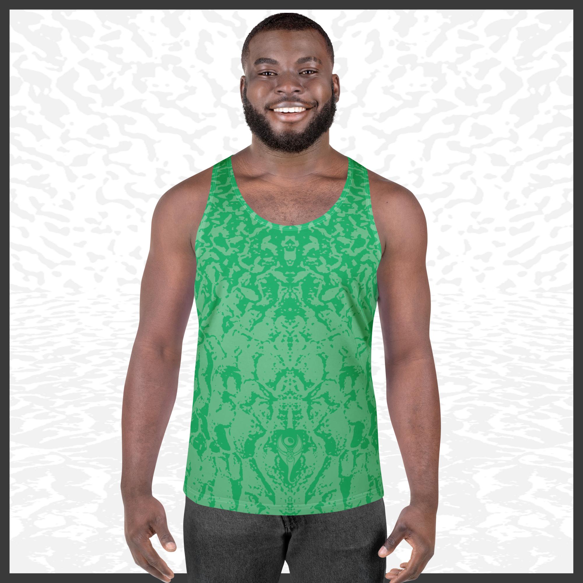 Men Tank Top – Deep Green | Sandprint Collection