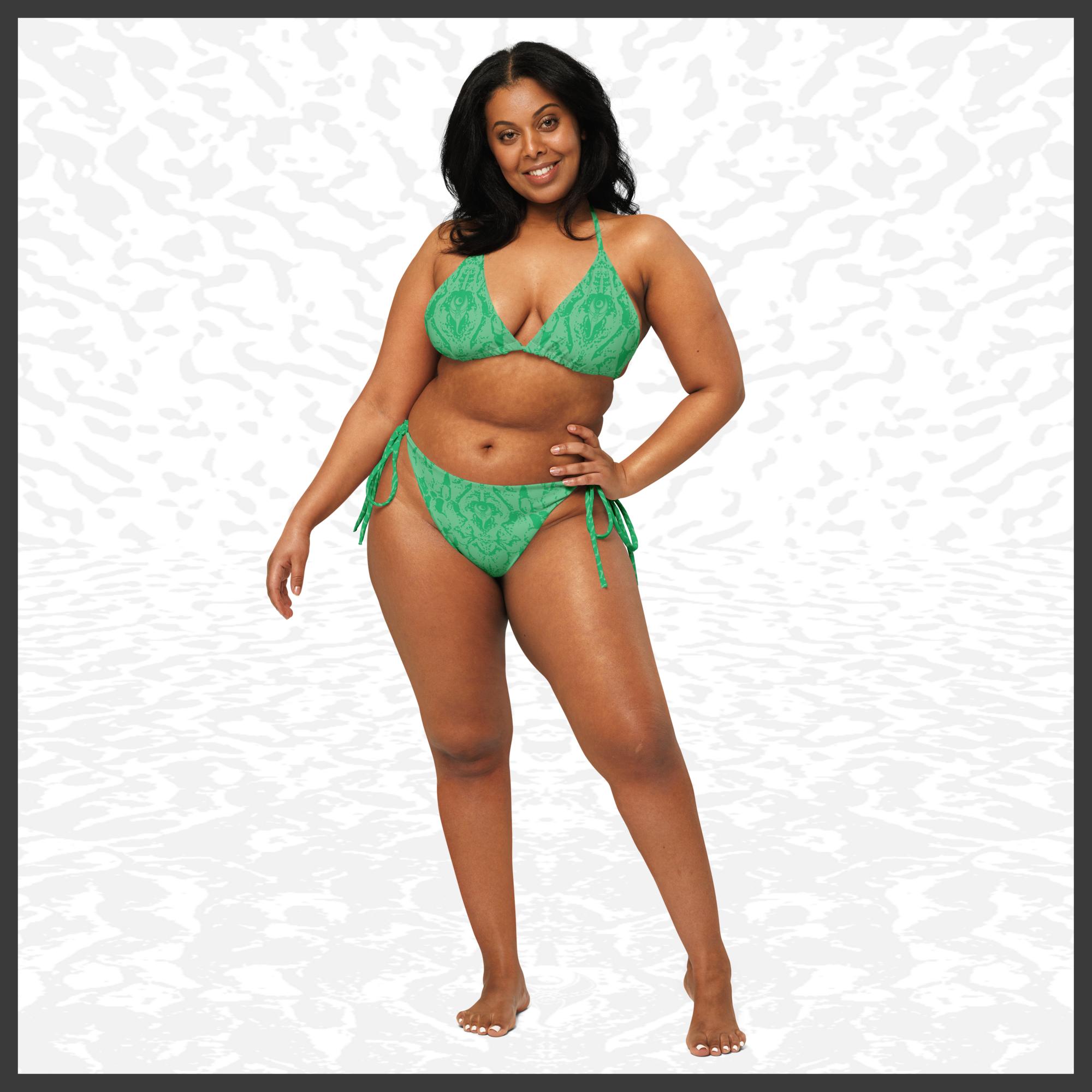 Recycled String Bikini – Deep Green | Sandprint Collection
