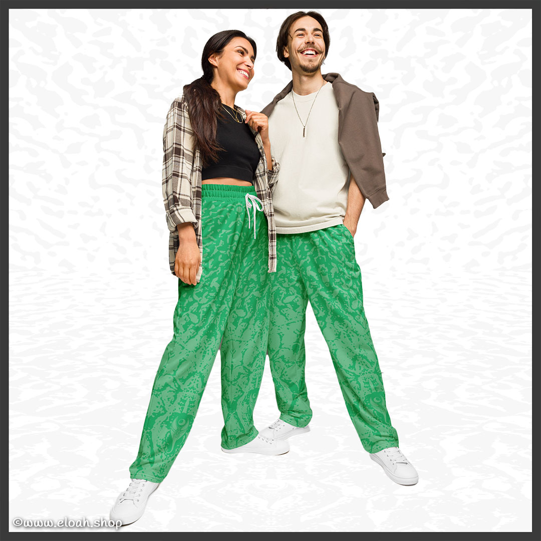 Wide-leg joggers – Deep Green | Sandprint Collection