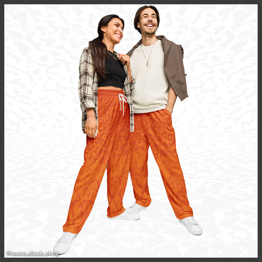 Wide-leg joggers – Deep Orange | Sandprint Collection