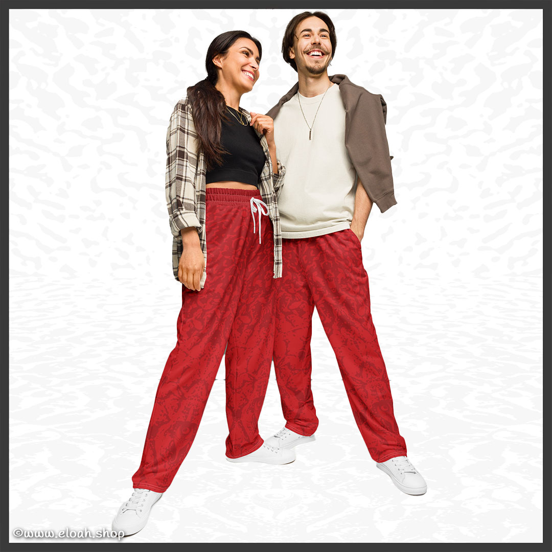 Wide-leg joggers – Deep Red | Sandprint Collection