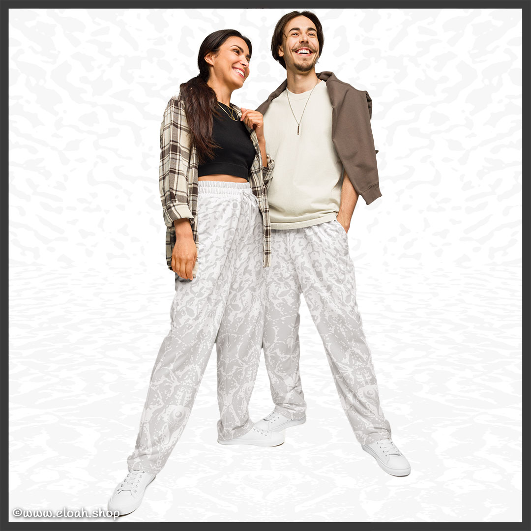 Wide-leg joggers – Deep White | Sandprint Collection