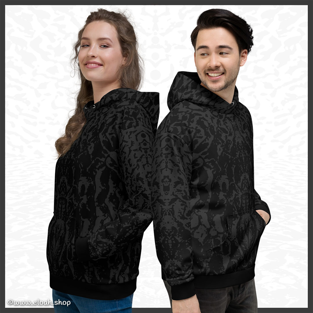 Unisex Hoodie – Deep Black | Sandprint Collection