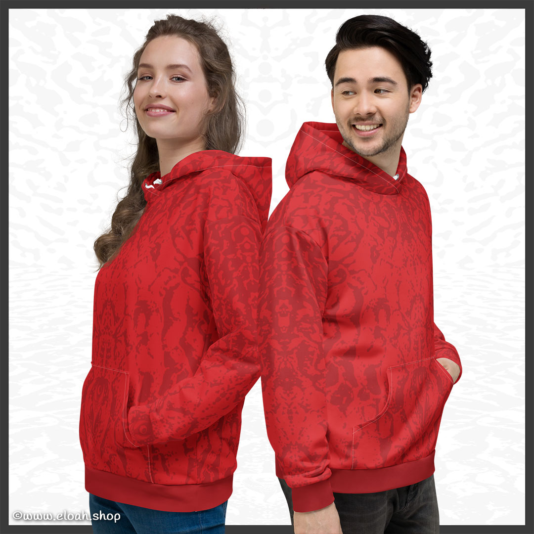 Unisex Hoodie – Deep Red | Sandprint Collection
