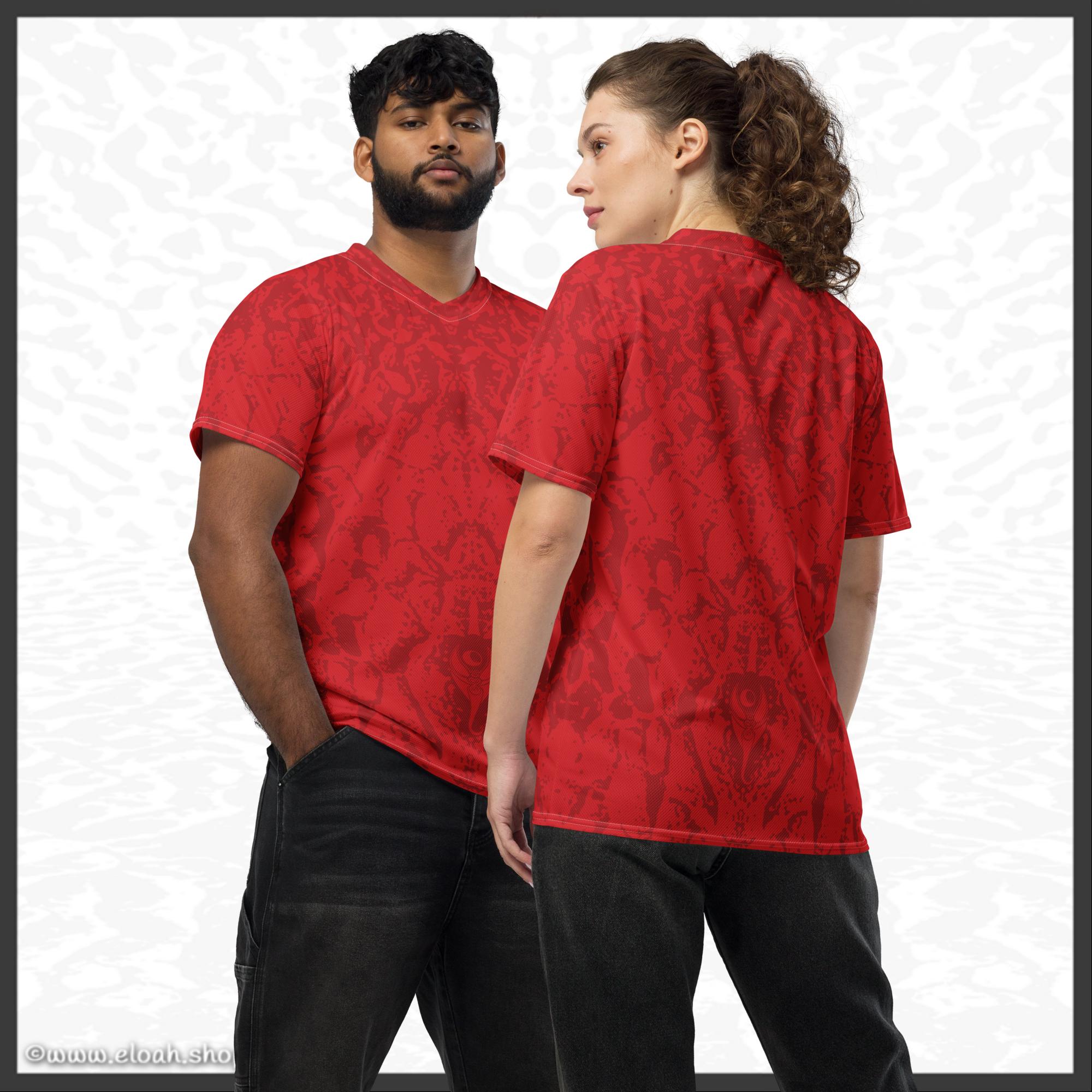 Recycled unisex sports jersey – Deep Red | Sandprint Collection