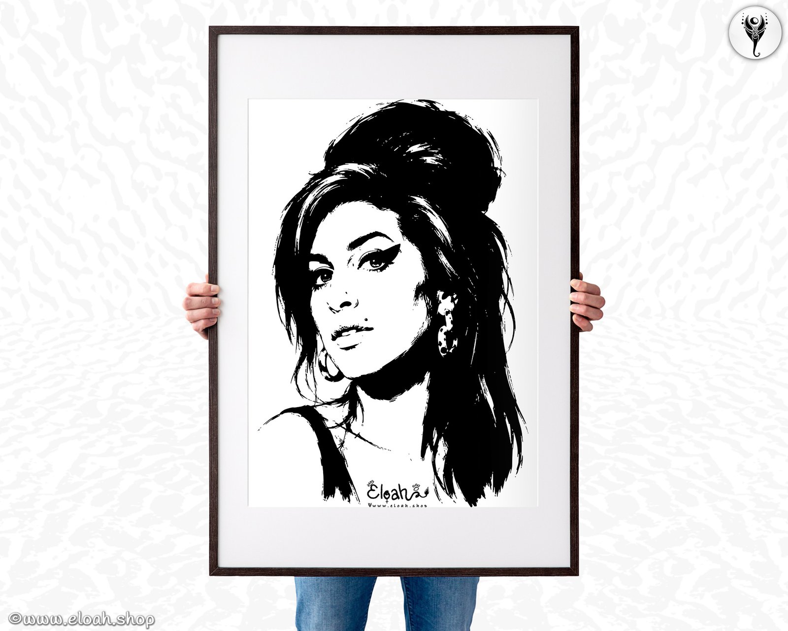 Amy Winehouse - Printable Wall Art, Minimalist Portrait (Digital Print)