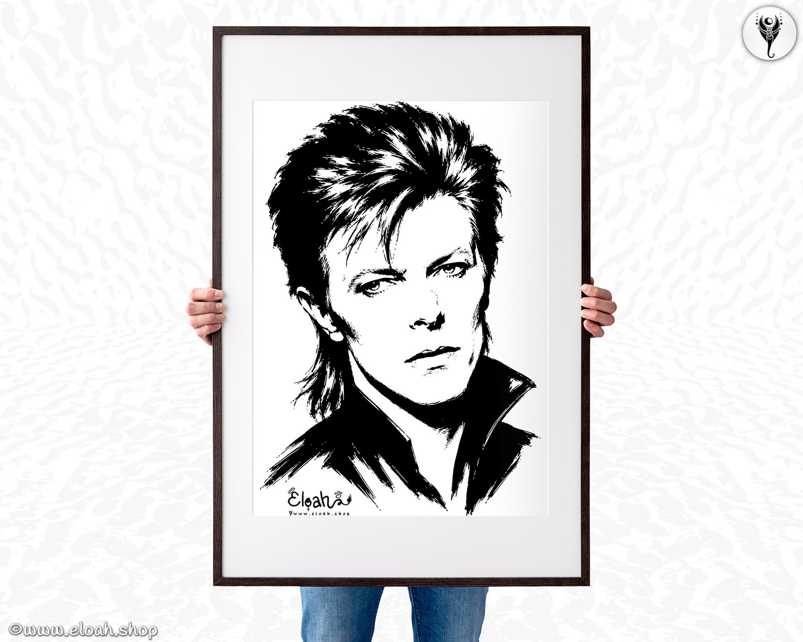 David Bowie - Printable Wall Art, Minimalist Portrait (Digital Print)
