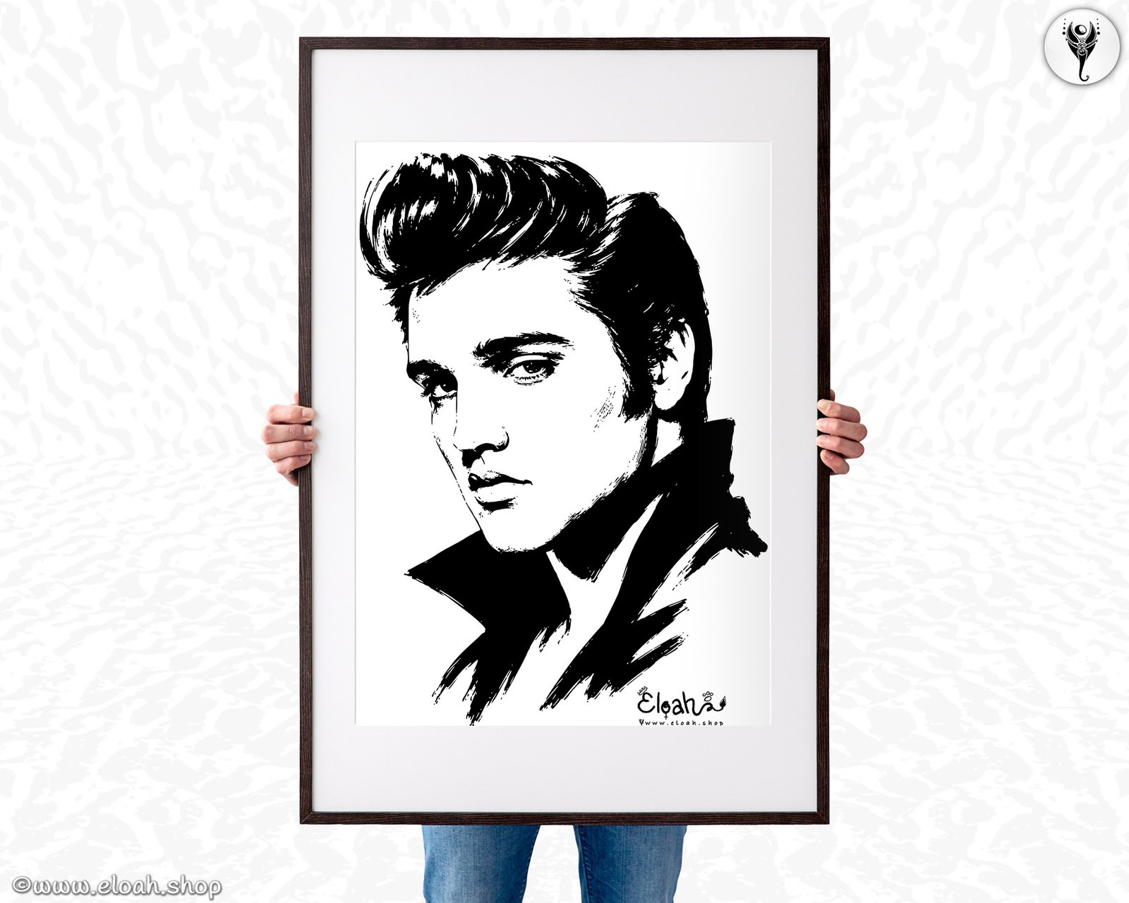 Elvis Presley - Printable Wall Art, Minimalist Portrait (Digital Print)