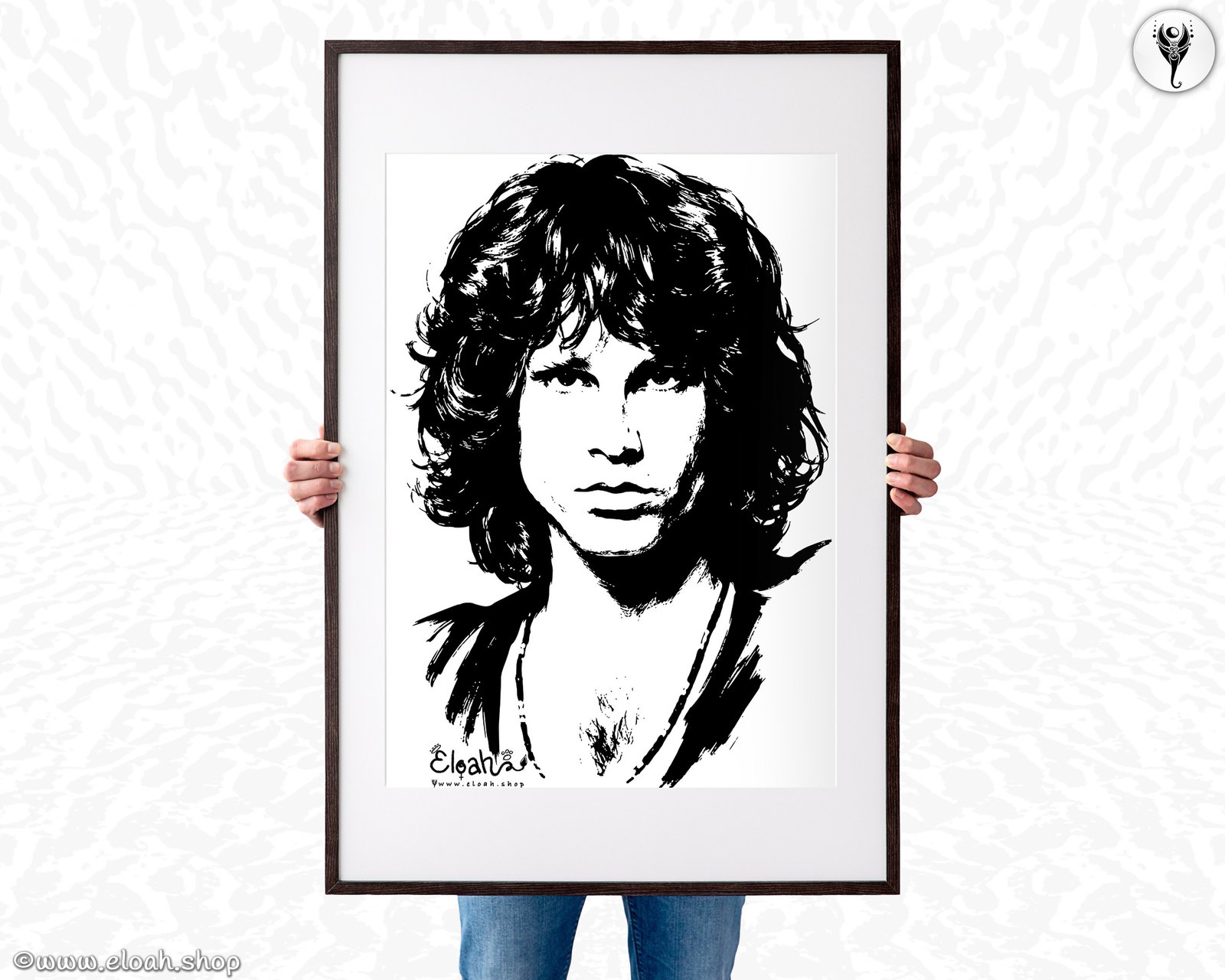 Jim Morrison - Printable Wall Art, Minimalist Portrait (Digital Print)